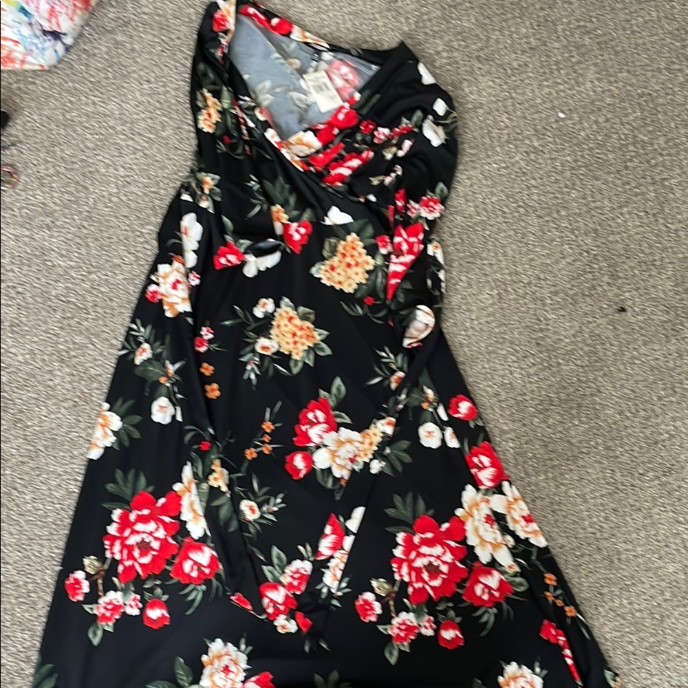 Red and Pink One Shoulder Sundress for Wedding Guests